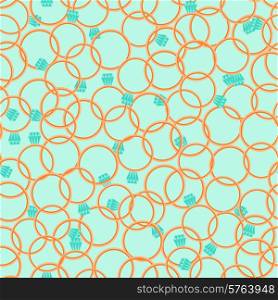 Seamless pattern with diamond rings in retro style.