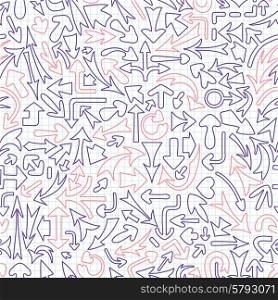 Seamless pattern with different arrows. Vector illustration.