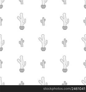 Seamless pattern with different cactus. Bright repeated texture with cacti.