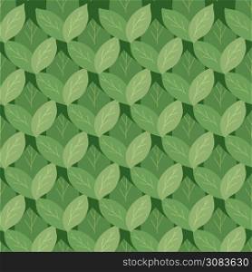 Seamless pattern with doodle foliage in a row. Natural surface. Tea fresh Leaves. Vector green texture for fabrics, wallpaper and your design.. Seamless pattern with doodle foliage in a row. Natural surface. Tea fresh Leaves. Vector green texture