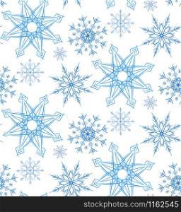 Seamless pattern with doodle snowflakes for your creativity