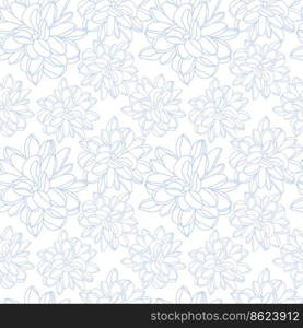 Seamless pattern with drawing of dahlia flower. Delicate floral card on abstract background. for textile. Vector pattern with hand-drawn flowers. Dahlia flower seamless pattern for textile, black and white dahlia flower isolated on pastel color background.