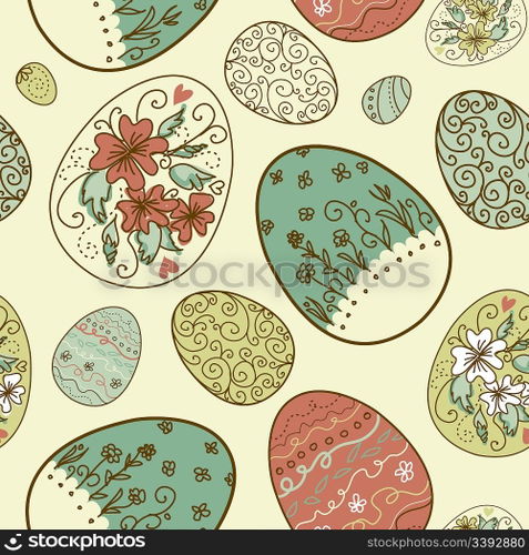 Seamless pattern with Easter eggs