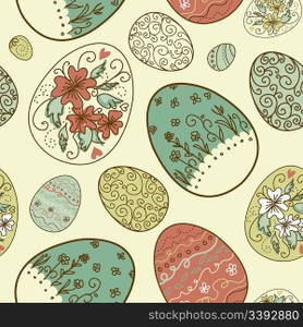 Seamless pattern with Easter eggs