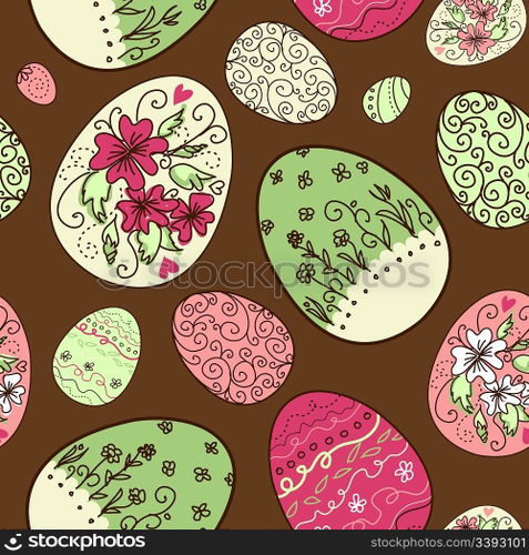 Seamless pattern with Easter eggs