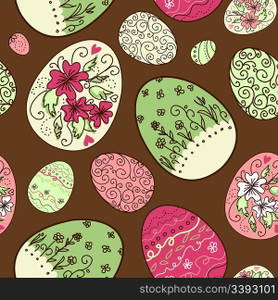 Seamless pattern with Easter eggs
