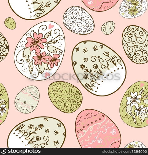 Seamless pattern with Easter eggs