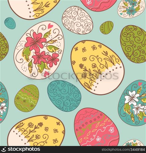 Seamless pattern with Easter eggs