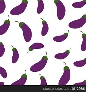 Seamless pattern with Eggplant on a white background