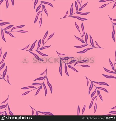 Seamless pattern with exotic leaves on a bright background, trendy colors, design for fabric, paper, packaging, vector illustration
