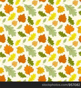 Seamless pattern with falling maple leaves with orange colors