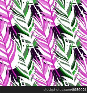Seamless pattern with feathers. Abstract tropical palm leaves. Design for fabric, textile print, wrapping paper, cover. Vector illustration. Seamless pattern with feathers. Abstract tropical palm leaves.