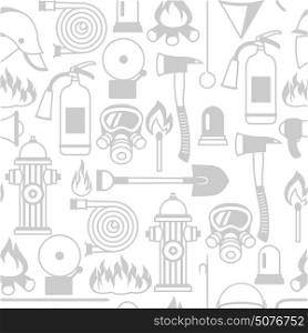 Seamless pattern with firefighting items. Fire protection equipment. Seamless pattern with firefighting items. Fire protection equipment.