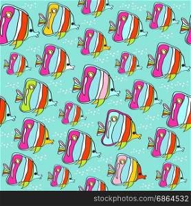 seamless pattern with fish, vector format