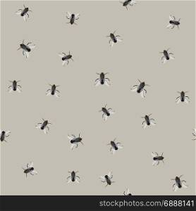 Seamless pattern with flies. Seamless pattern with flies. Repeatable background with housefly.