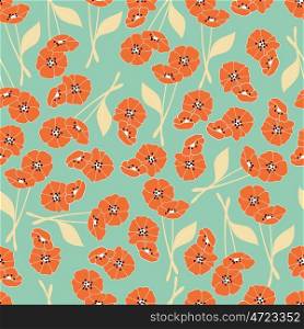 Seamless pattern with flowers and floral elements, nature life, vector illustration