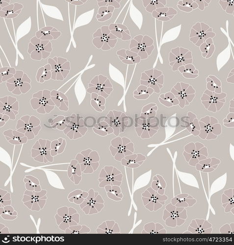 Seamless pattern with flowers and floral elements, nature life, vector illustration