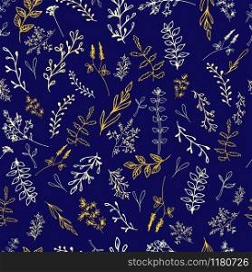 Seamless pattern with flowers on the dark background.