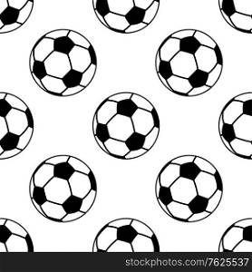 Seamless pattern with football or soccer balls for sporting design