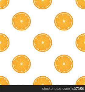 Seamless pattern with fresh bright exotic half cut tangerine or mandarin isolated on white background. Summer fruits for healthy lifestyle. Organic fruit. Vector illustration for any design. Seamless pattern with fresh bright exotic half cut tangerine or mandarin isolated on white background. Summer fruits for healthy lifestyle. Organic fruit. Vector illustration for any design.
