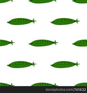 Seamless pattern with fresh green pea vegetable. Organic food. Cartoon style. Vector illustration for design, web, wrapping paper, fabric, wallpaper.
