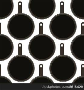 Seamless pattern with frying pans. Simple vector illustration. Seamless pattern with frying pans