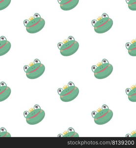 Seamless pattern with funny cartoon frogs. 