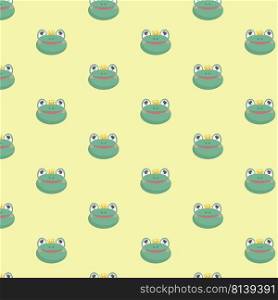 Seamless pattern with funny cartoon frogs. 