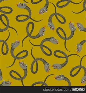 Seamless pattern with funny snakes