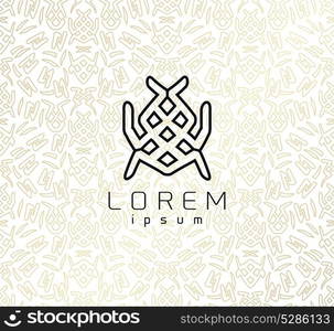 Seamless pattern with geometric abstract fancy logo design