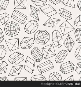Seamless pattern with geometric crystals and minerals. Seamless pattern with geometric crystals and minerals.