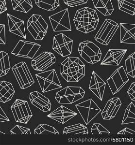 Seamless pattern with geometric crystals and minerals. Seamless pattern with geometric crystals and minerals.