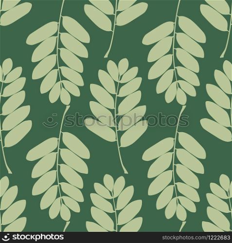 Seamless pattern with geometric leaves. Botanical wallpaper. Summer vintage leaf. Textile ornament. Design for fabric, textile print, wrapping paper. Vector illustration. Seamless pattern with geometric leaves. Botanical wallpaper. Summer vintage leaf.