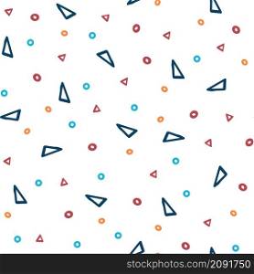 Seamless pattern with geometric shapes .Cartoon style flat design. Vector illustration design elements. Vector design for postcard, packaging.. Seamless pattern with geometric shapes . Cartoon style flat design.