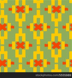 Seamless pattern with geometric tribal Indian elements