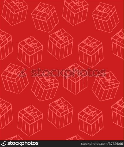 Seamless pattern with gift boxes for holidays