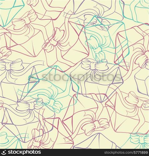 Seamless pattern with gift boxes. Vector texture.. Seamless pattern with gift boxes. Vector texture