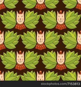 Seamless pattern with ginger funny cats. Textile pattern, wrapping paper. Childish wallpaper background. Seamless pattern with ginger funny cats. Textile pattern, wrapping paper. Childish wallpaper background.