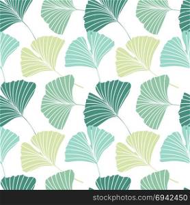 Seamless pattern with Ginkgo biloba leaves. Vector Illustration ginkgo biloba leaves. Seamless pattern with leaves.