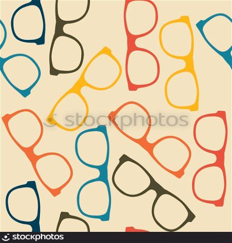 Seamless pattern with glasses in flat style.
