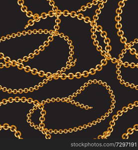 Seamless pattern with golden chains. Beautiful jewelry precious necklaces.. Seamless pattern with golden chains.