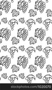 Seamless pattern with grapes and grape leaves for your creativity