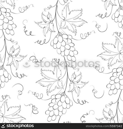 Seamless pattern with grapes. Vector illustration.