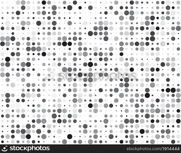 Seamless pattern with gray circles on a white background