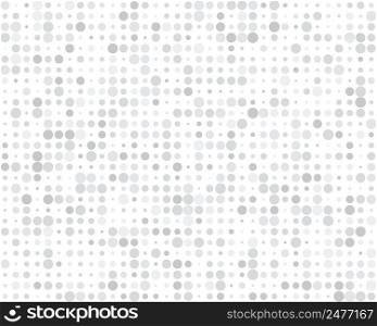 Seamless pattern with gray circles random size on a white background 