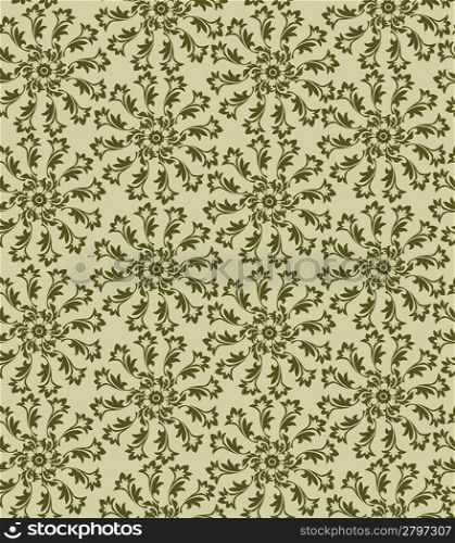Seamless pattern with green abstract curls (can be repeated and scaled in any size)
