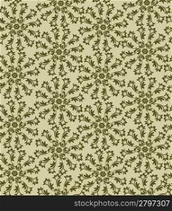 Seamless pattern with green abstract curls (can be repeated and scaled in any size)