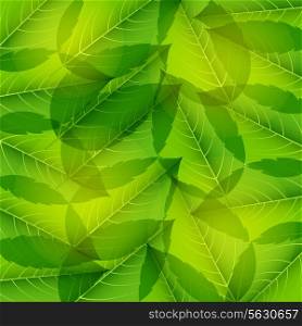 Seamless pattern with green leaves. Vector illustration.