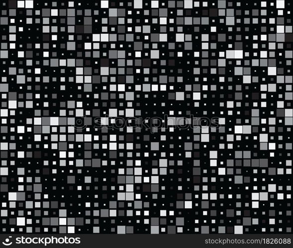 Seamless pattern with grey squares on a black background