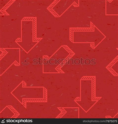 Seamless pattern with grungy arrows on aged paper